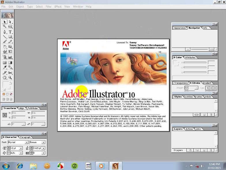 Adobe Illustrator 10 Windows 7